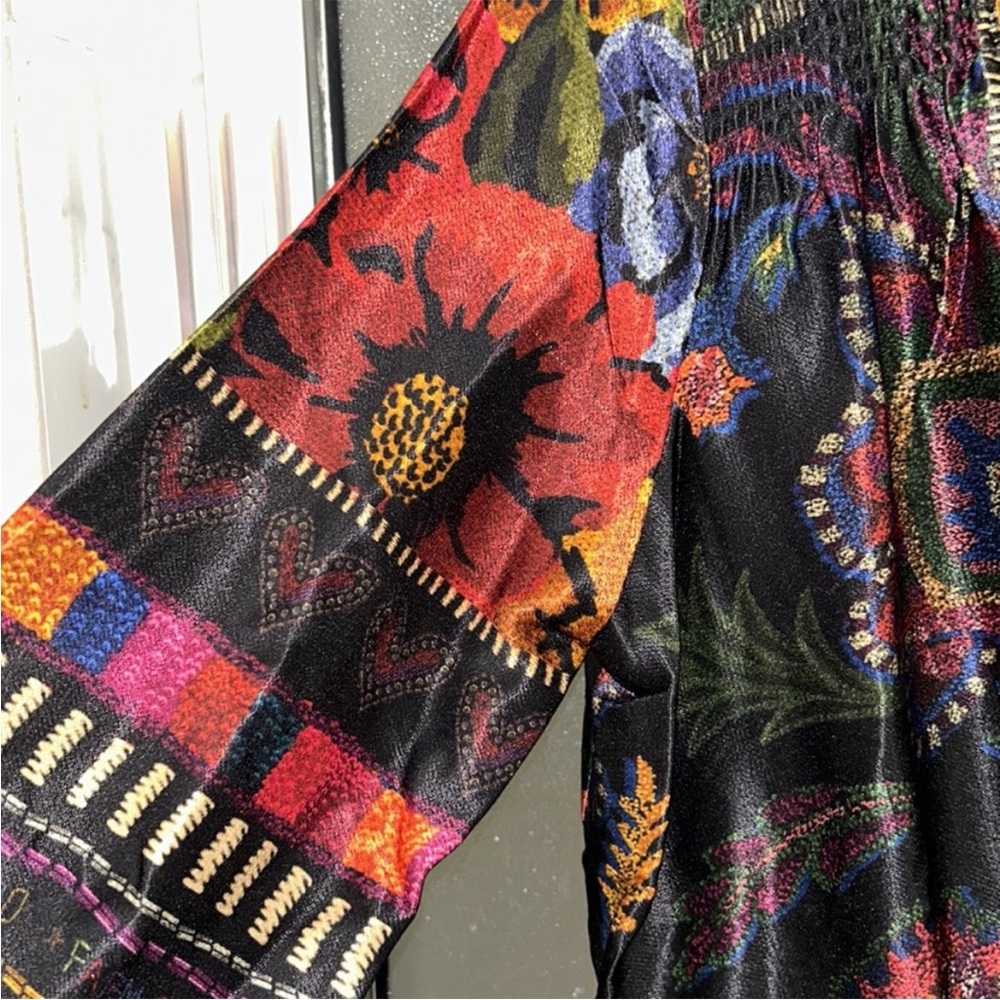 Farm Rio Black Mixed Scarves Mini Dress - Picture 8 of 14